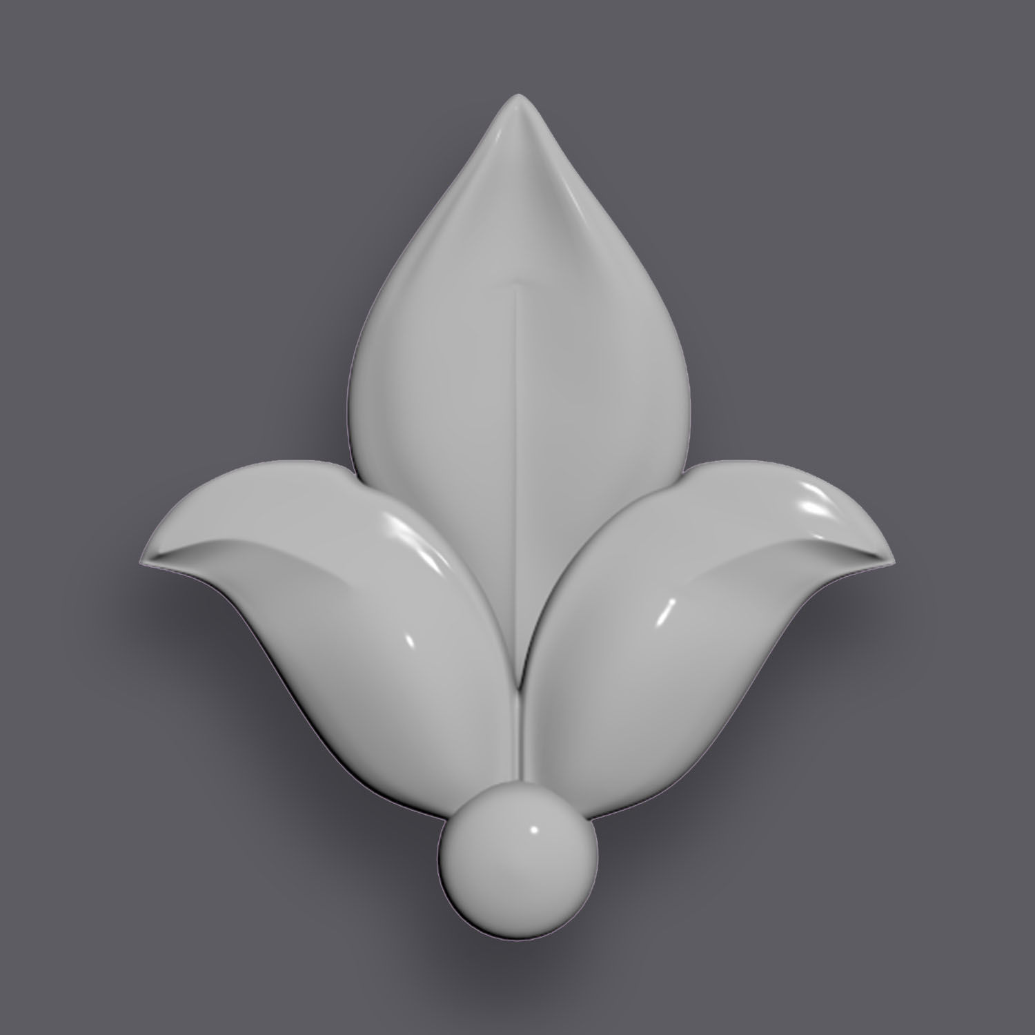 5 Flowers Ornamental Pack 5 3D model_7