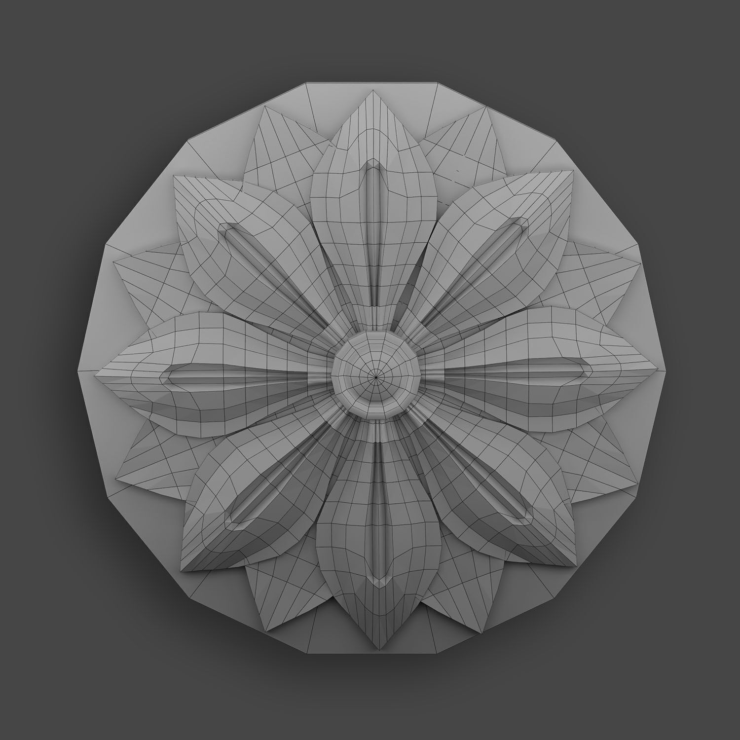 5 Flowers Ornamental Pack 5 3D model_20