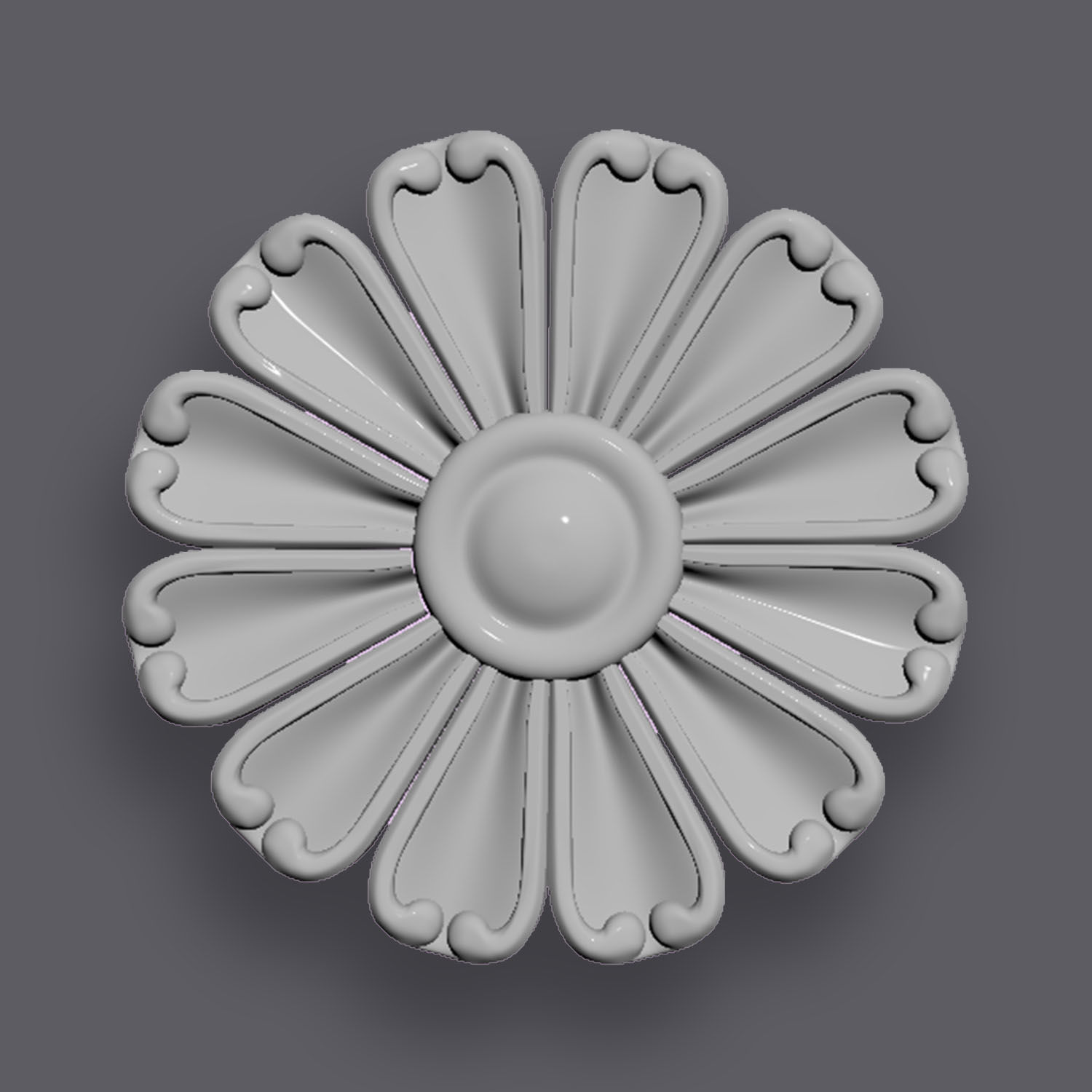 5 Flowers Ornamental Pack 5 3D model_10