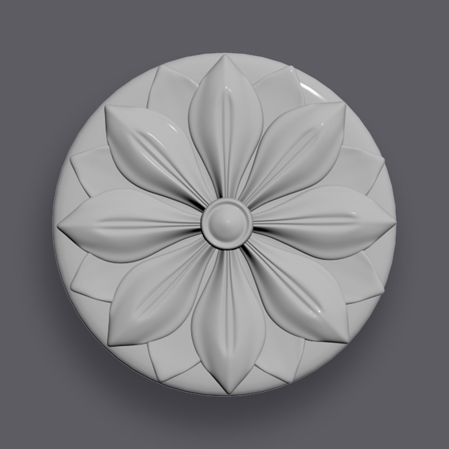 5 Flowers Ornamental Pack 5 3D model_8