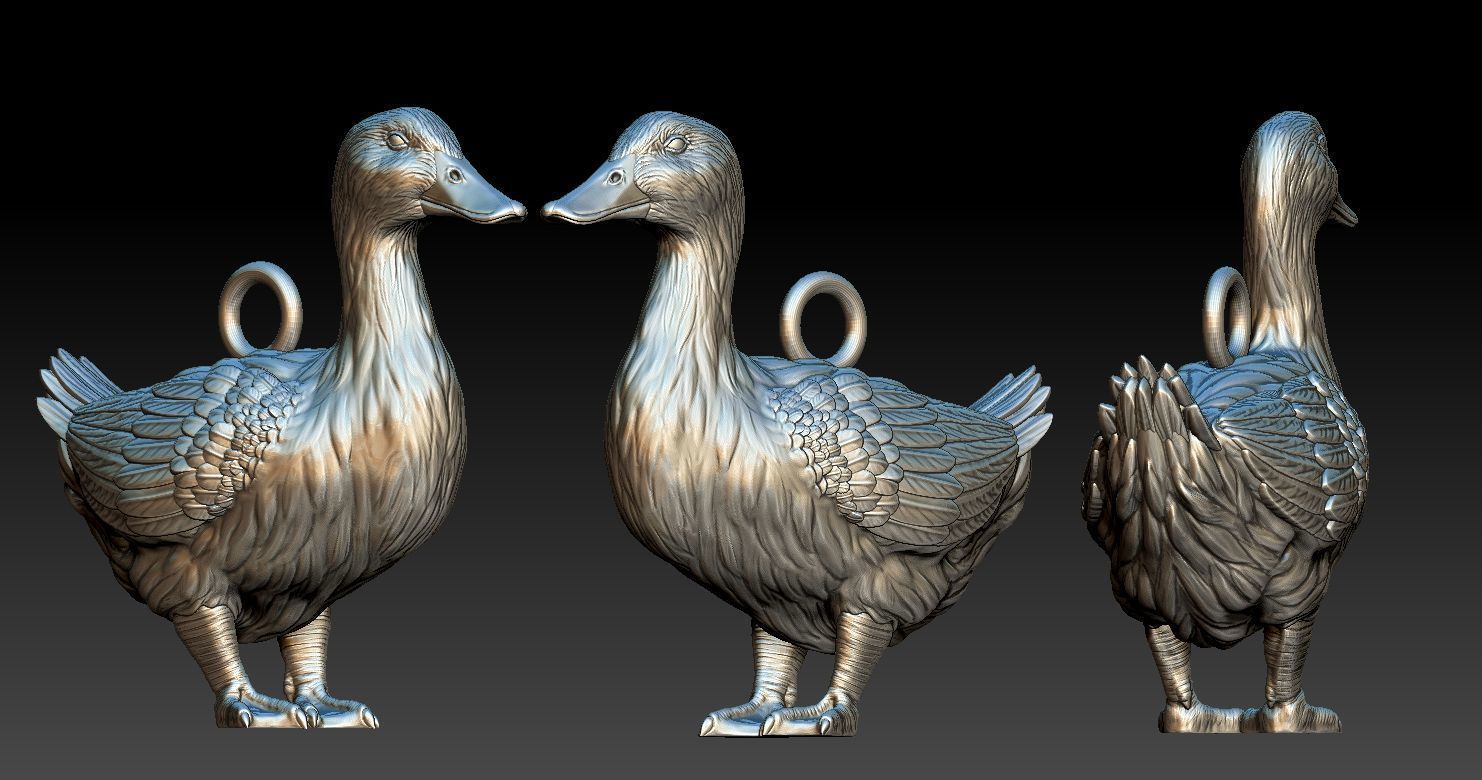 Model Duck Pendant 3D printed  3D print model_6