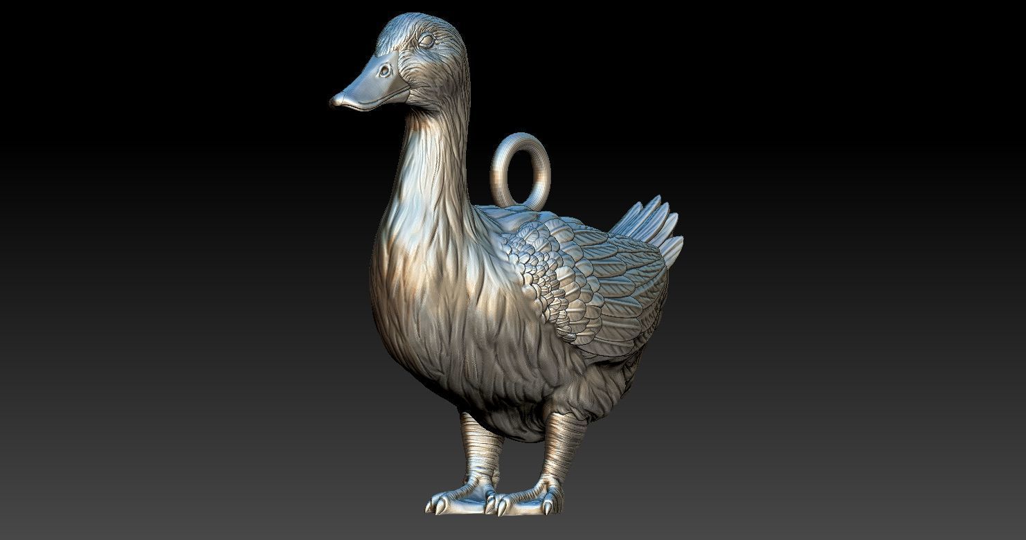 Model Duck Pendant 3D printed  3D print model_14