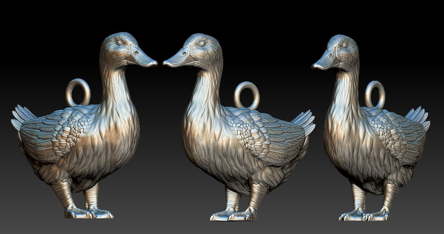 Model Duck Pendant 3D printed  3D print model_2