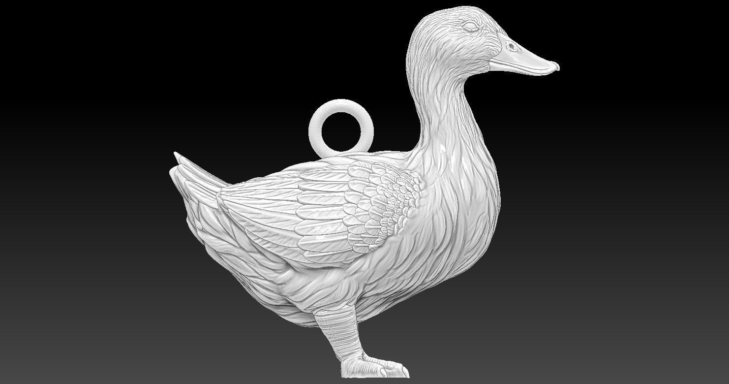 Model Duck Pendant 3D printed  3D print model_13