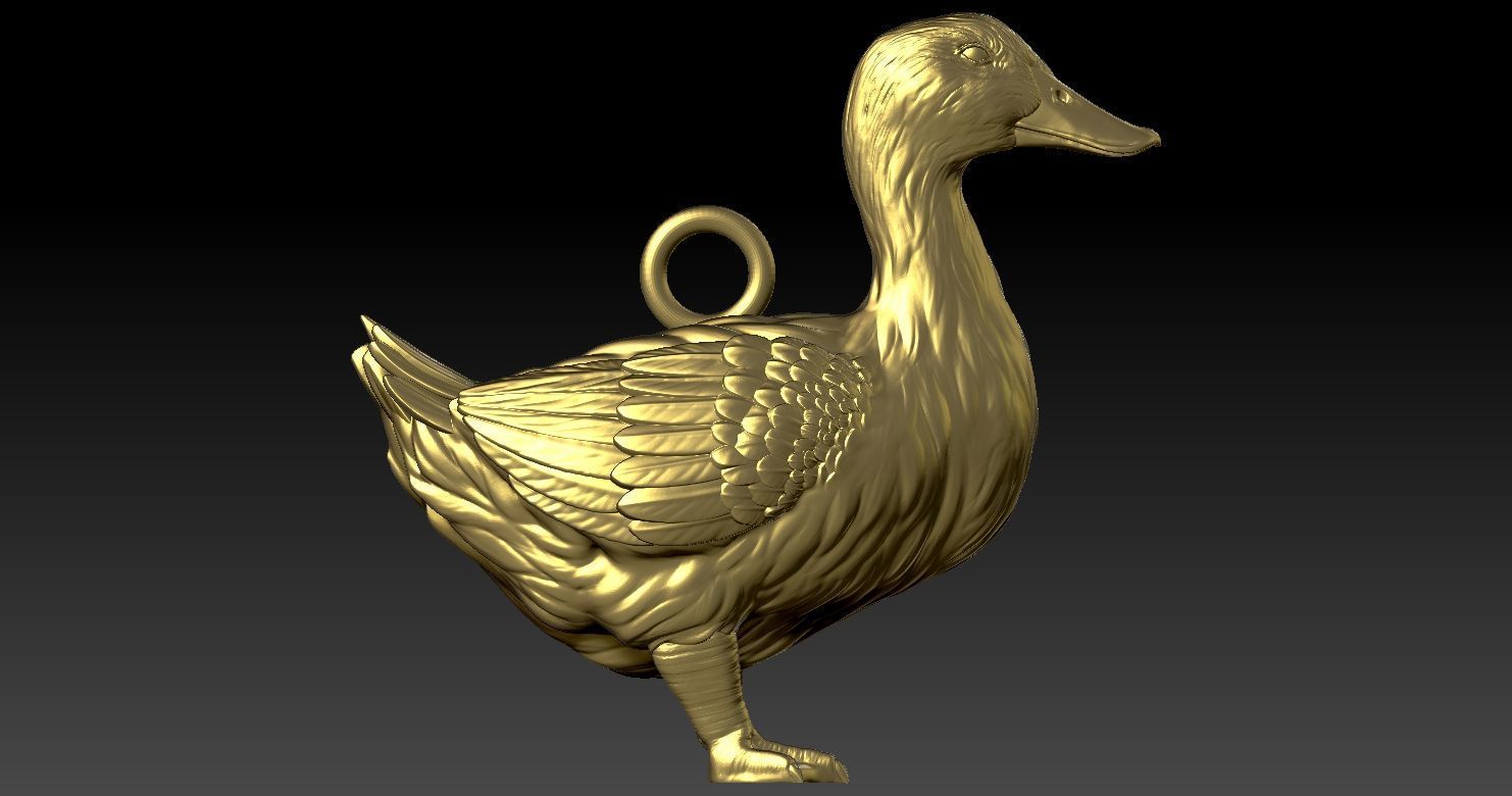 Model Duck Pendant 3D printed  3D print model_11