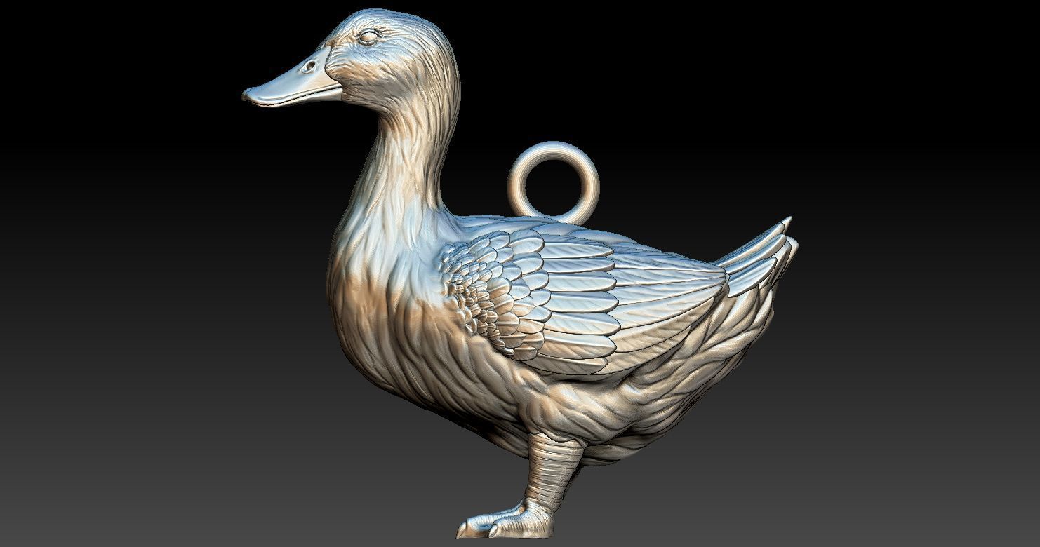 Model Duck Pendant 3D printed  3D print model_4