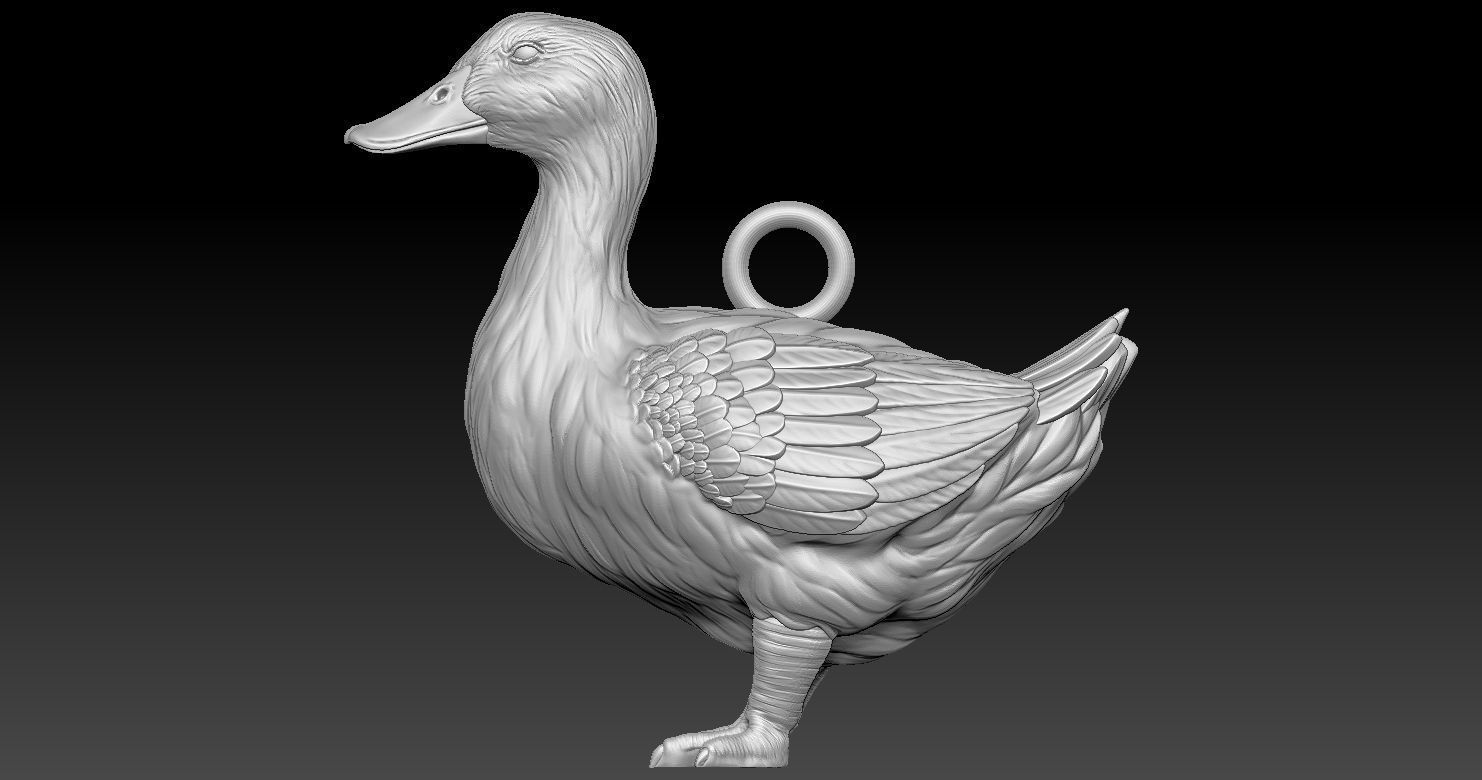 Model Duck Pendant 3D printed  3D print model_1