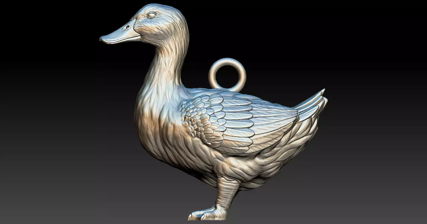 Model Duck Pendant 3D printed  3D print model_0