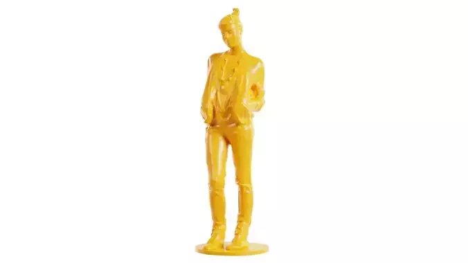 Bun Woman with Hands in Jacket Pockets 3D print model