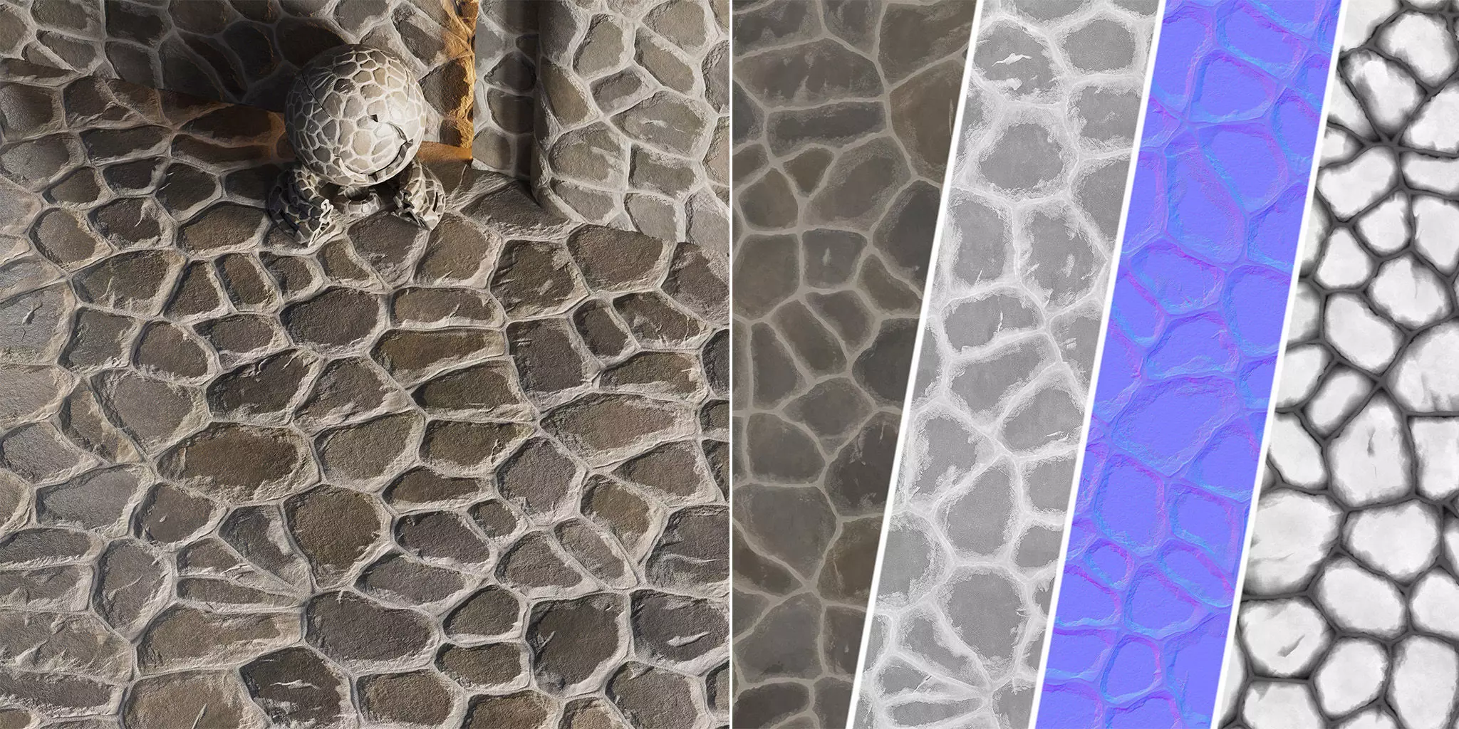 H73 Slate Stone - PBR - 4K - Seamless Low-poly 3D model