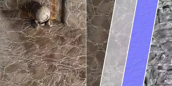 H74 Slate Stone - PBR - 4K - Seamless