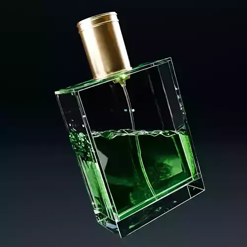 Perfume bottle green 3D model Advertising