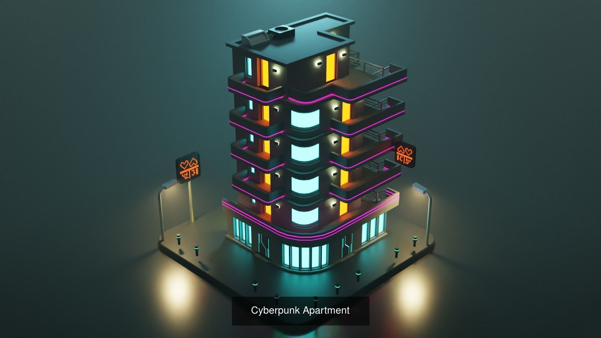 Cyberpunk Buildings 3D Model Collection_3