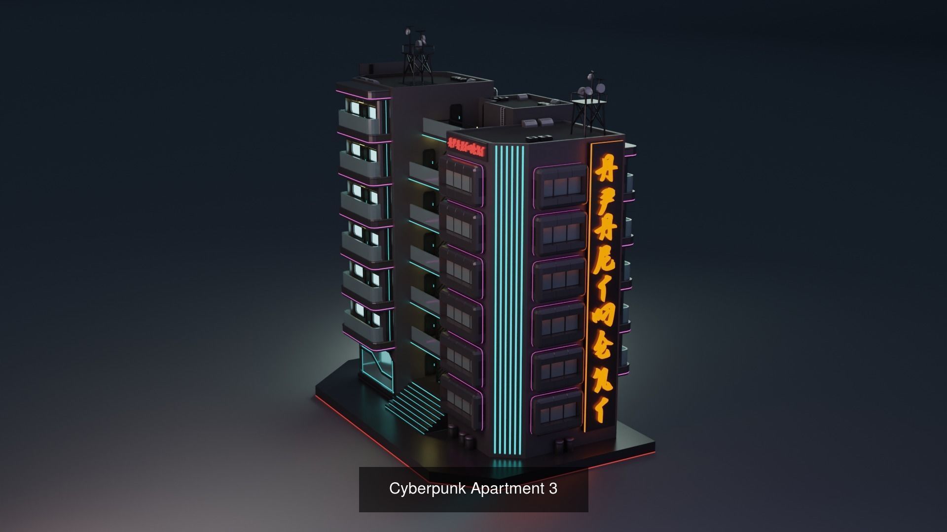 Cyberpunk Buildings 3D Model Collection_2