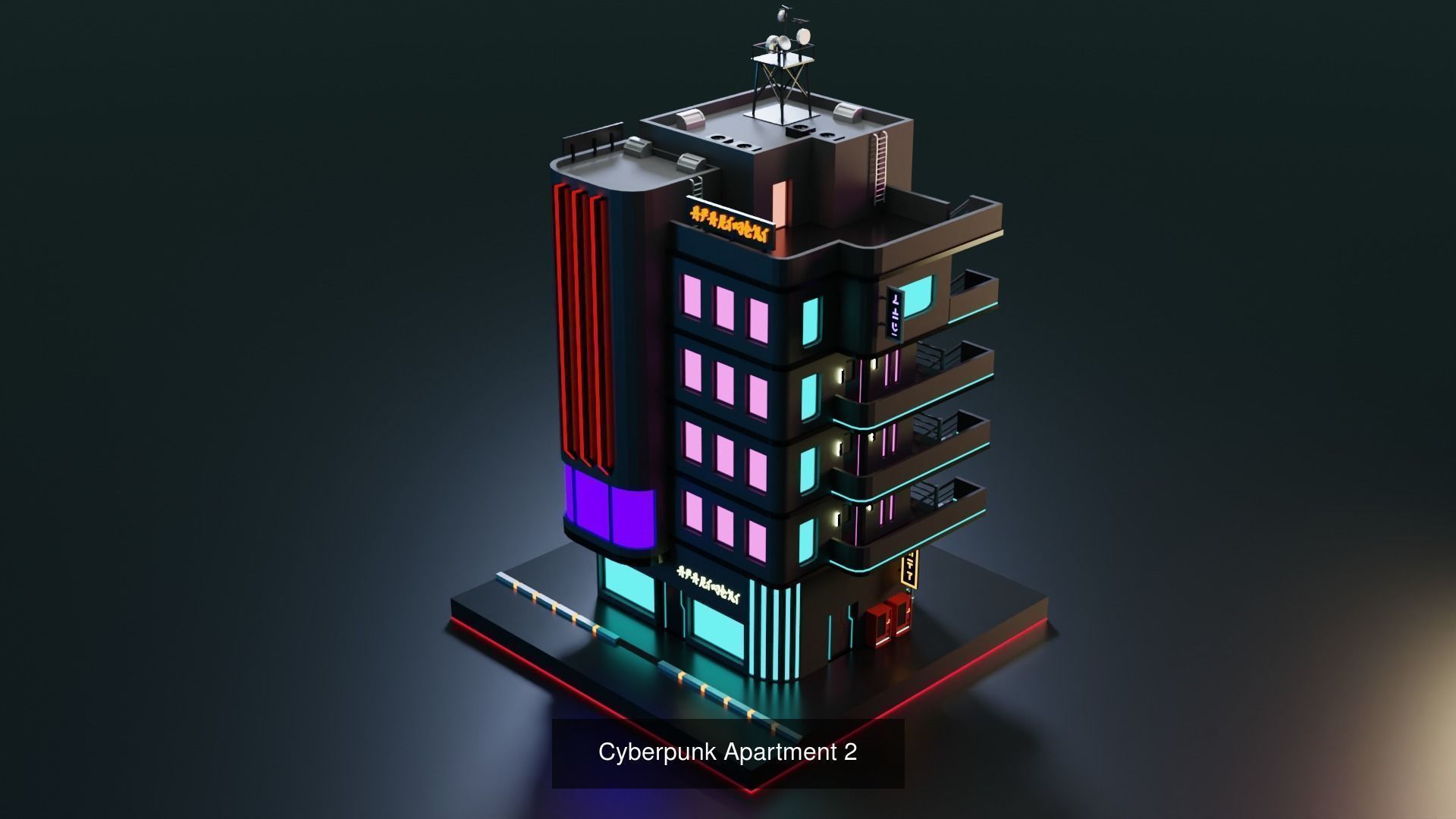 Cyberpunk Buildings 3D Model Collection_5