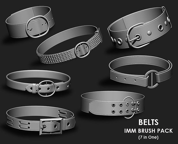 Belts Collection IMM Brush Pack 7 in One vol 1 3D model