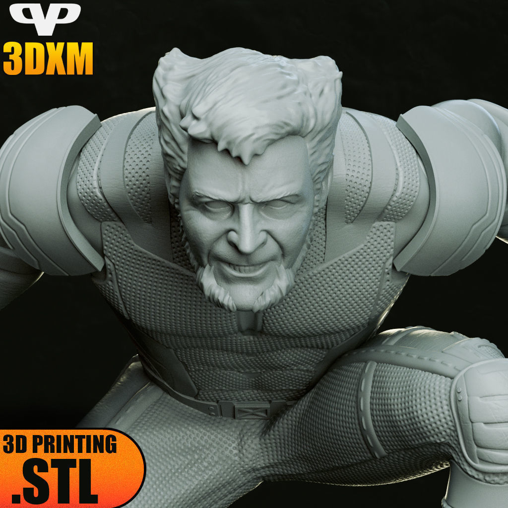 Wolverine Hugh Jackman STL for 3D Printing ChibiSTL 3DXM 3D print model_4