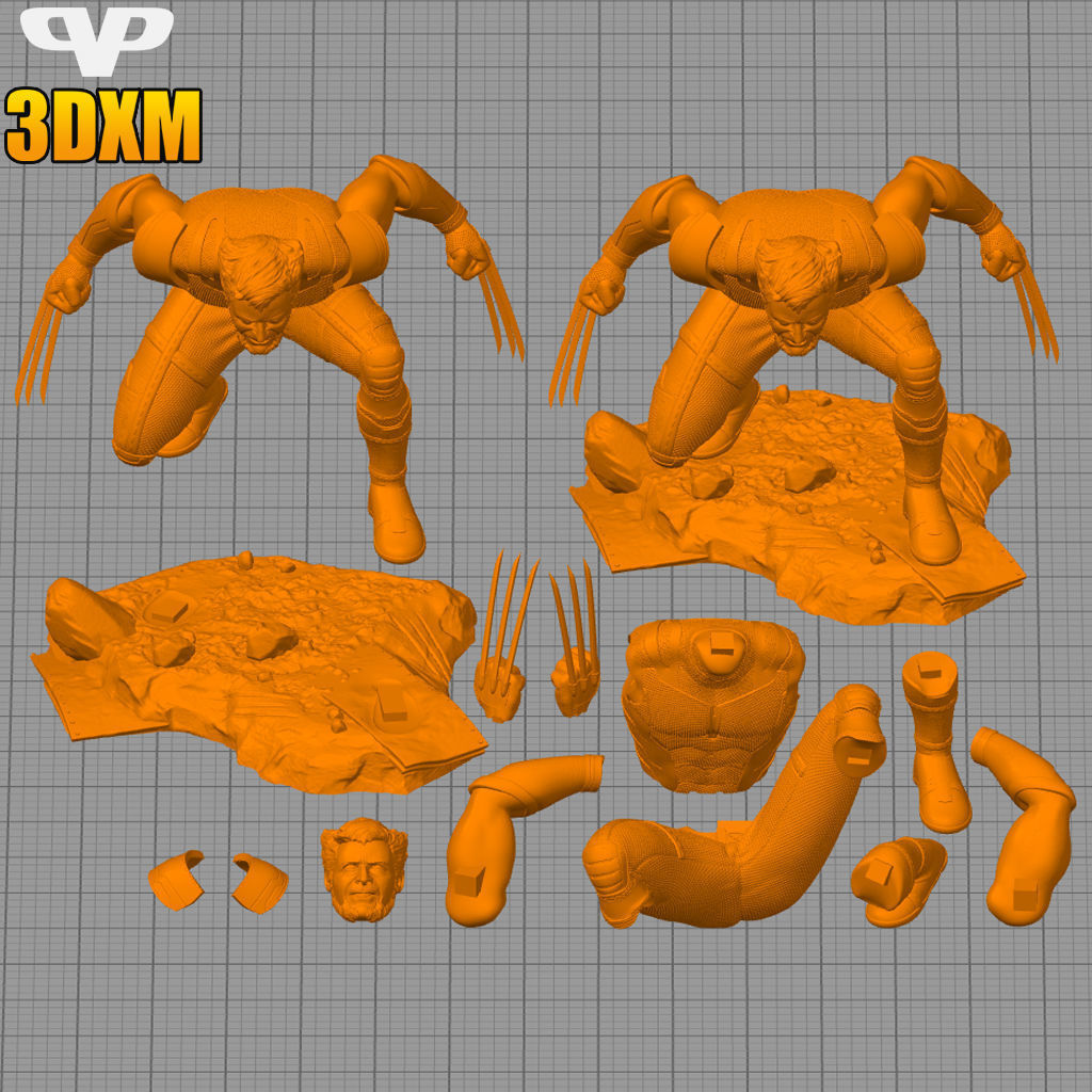 Wolverine Hugh Jackman STL for 3D Printing ChibiSTL 3DXM 3D print model_2