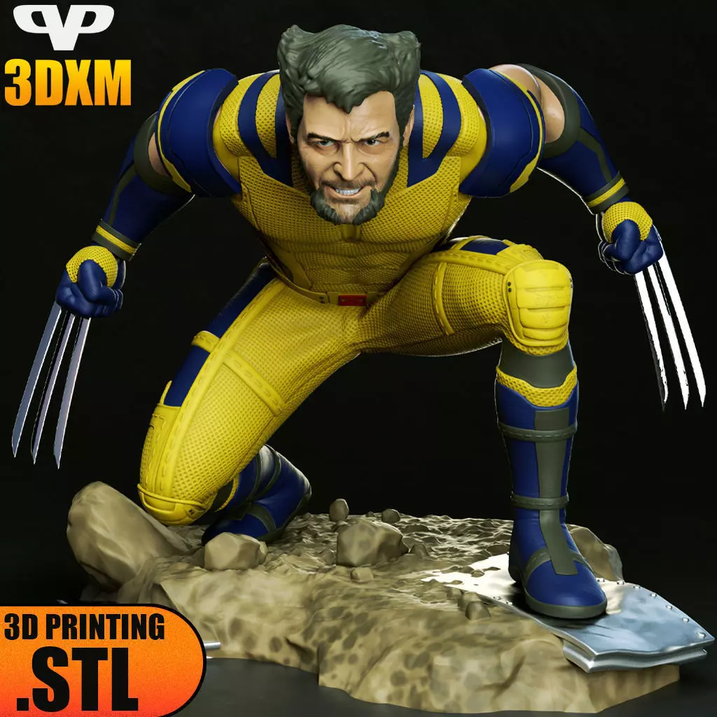 Wolverine Hugh Jackman STL for 3D Printing ChibiSTL 3DXM 3D print model_0