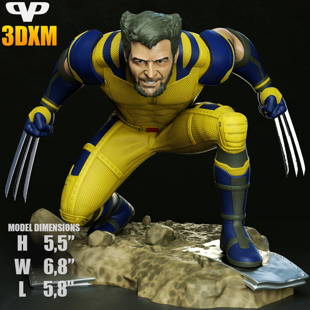 Wolverine Hugh Jackman STL for 3D Printing ChibiSTL 3DXM 3D print model_5