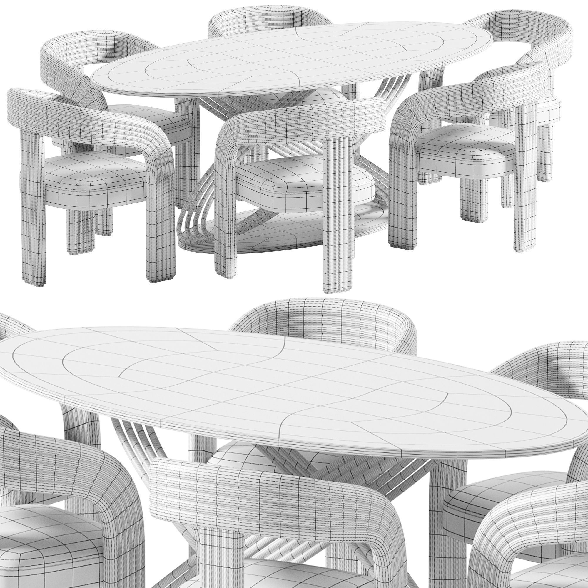 Dining set N5 3D model_5