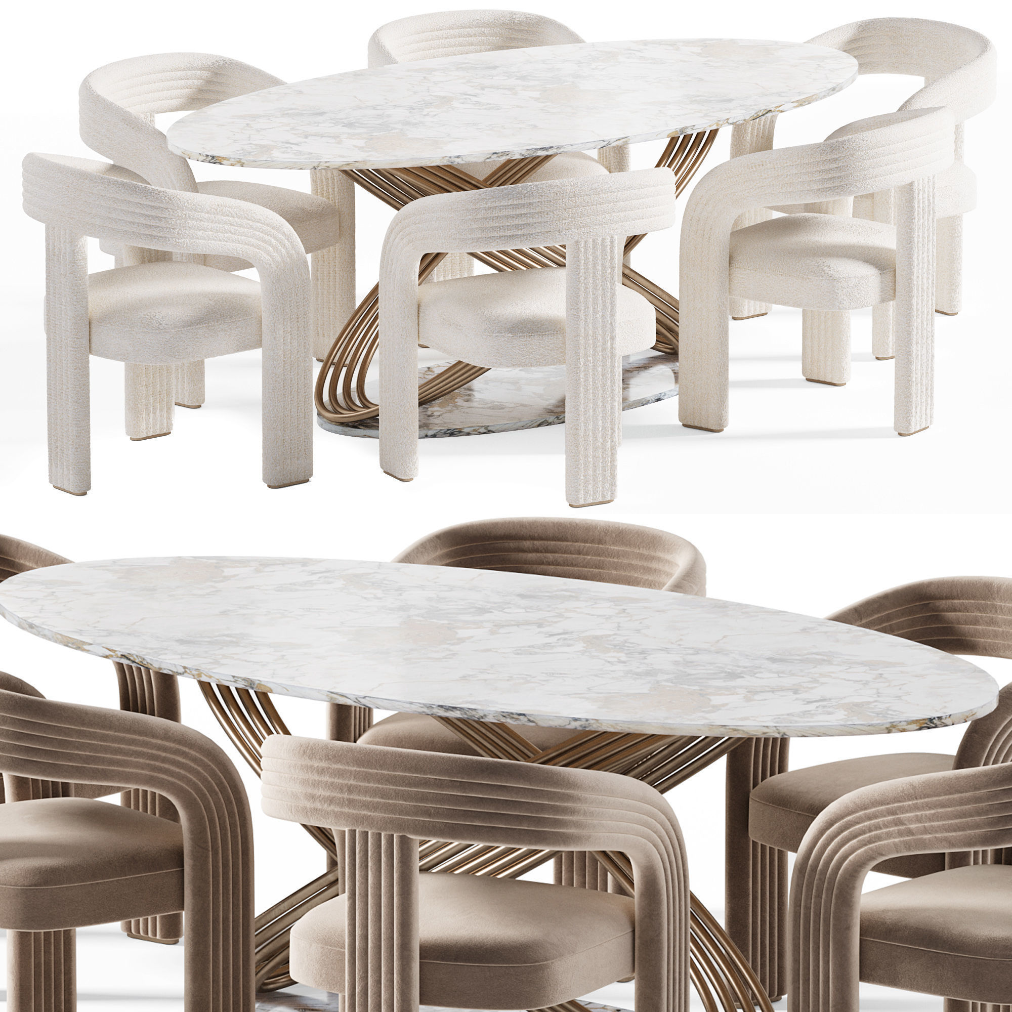 Dining set N5 3D model_1