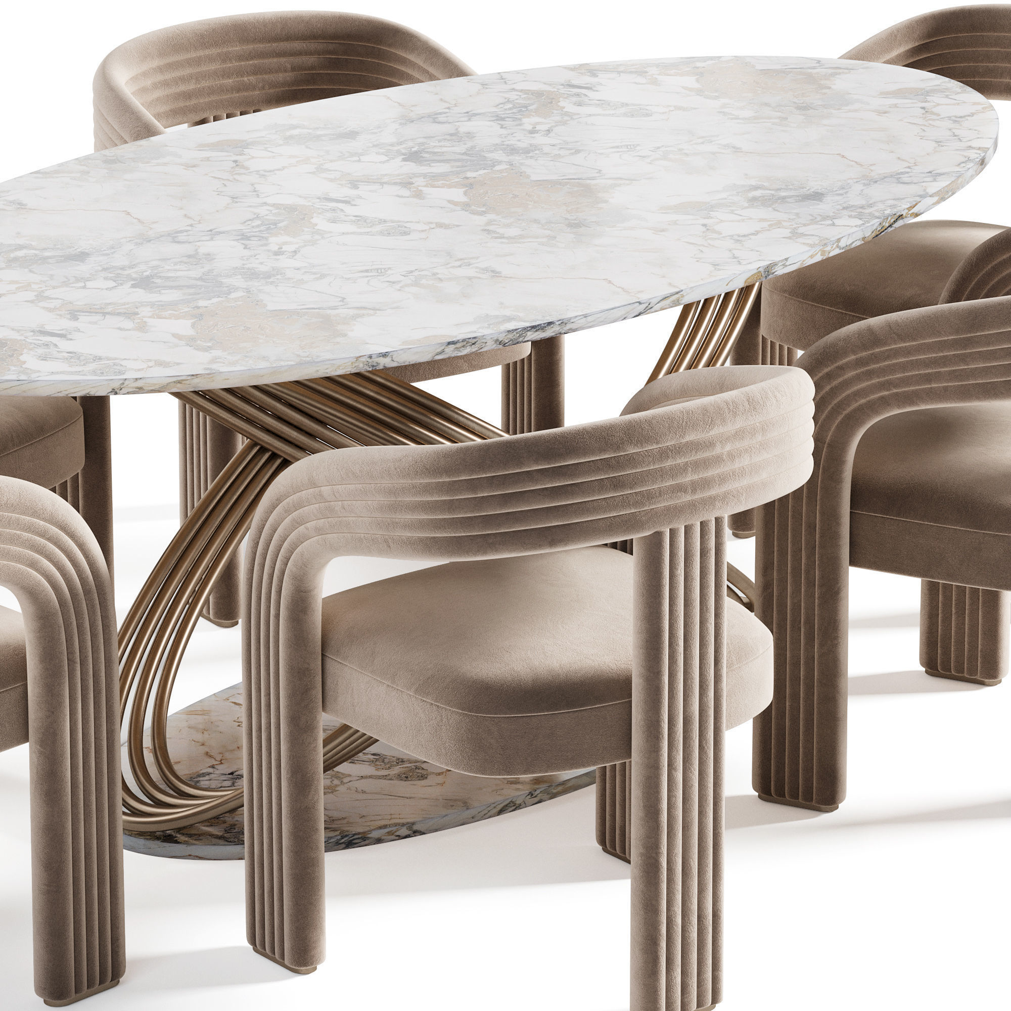 Dining set N5 3D model_2
