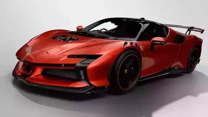 Ferrari SF90 Low-poly 3D model