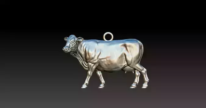 Cow Pendant  3D Printed Model  3D print model
