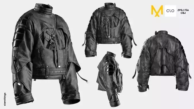 Streetwear Washed Leather Jacket Model 060