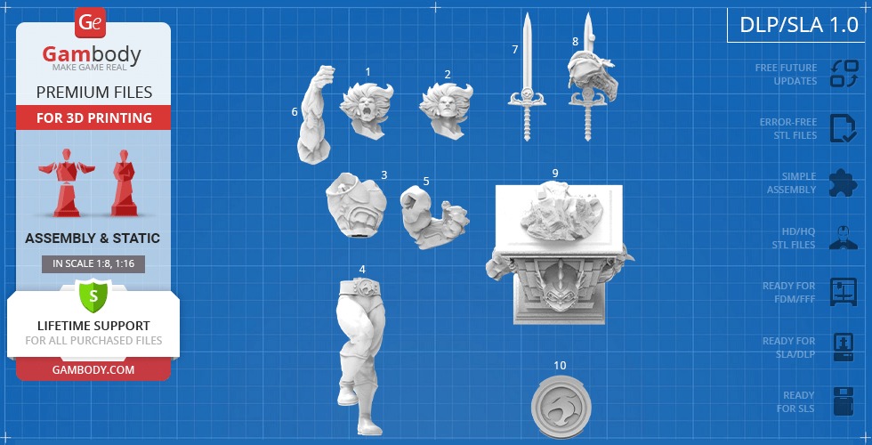 Lion O from Thundercats STL files 3D printing collectibles 3D print model_44