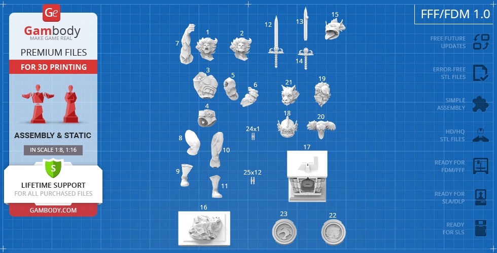 Lion O from Thundercats STL files 3D printing collectibles 3D print model_36