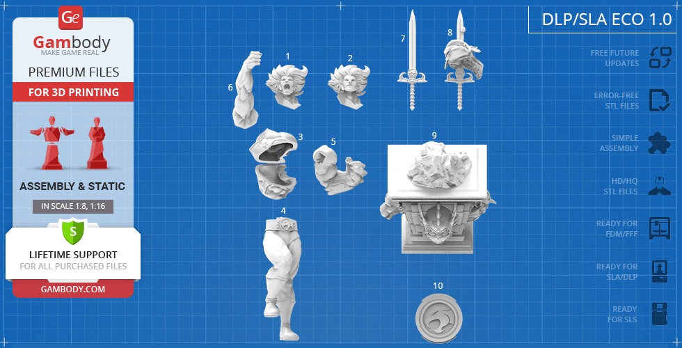 Lion O from Thundercats STL files 3D printing collectibles 3D print model_16