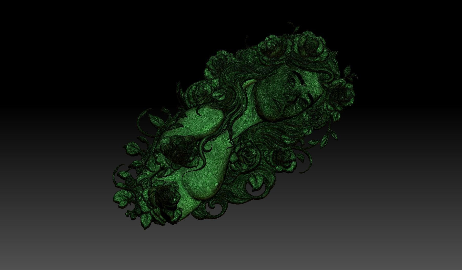 virgo zodiac woman in flowers 3D print model_7