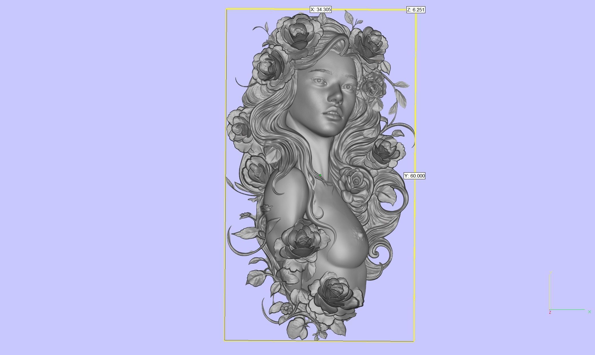virgo zodiac woman in flowers 3D print model_3