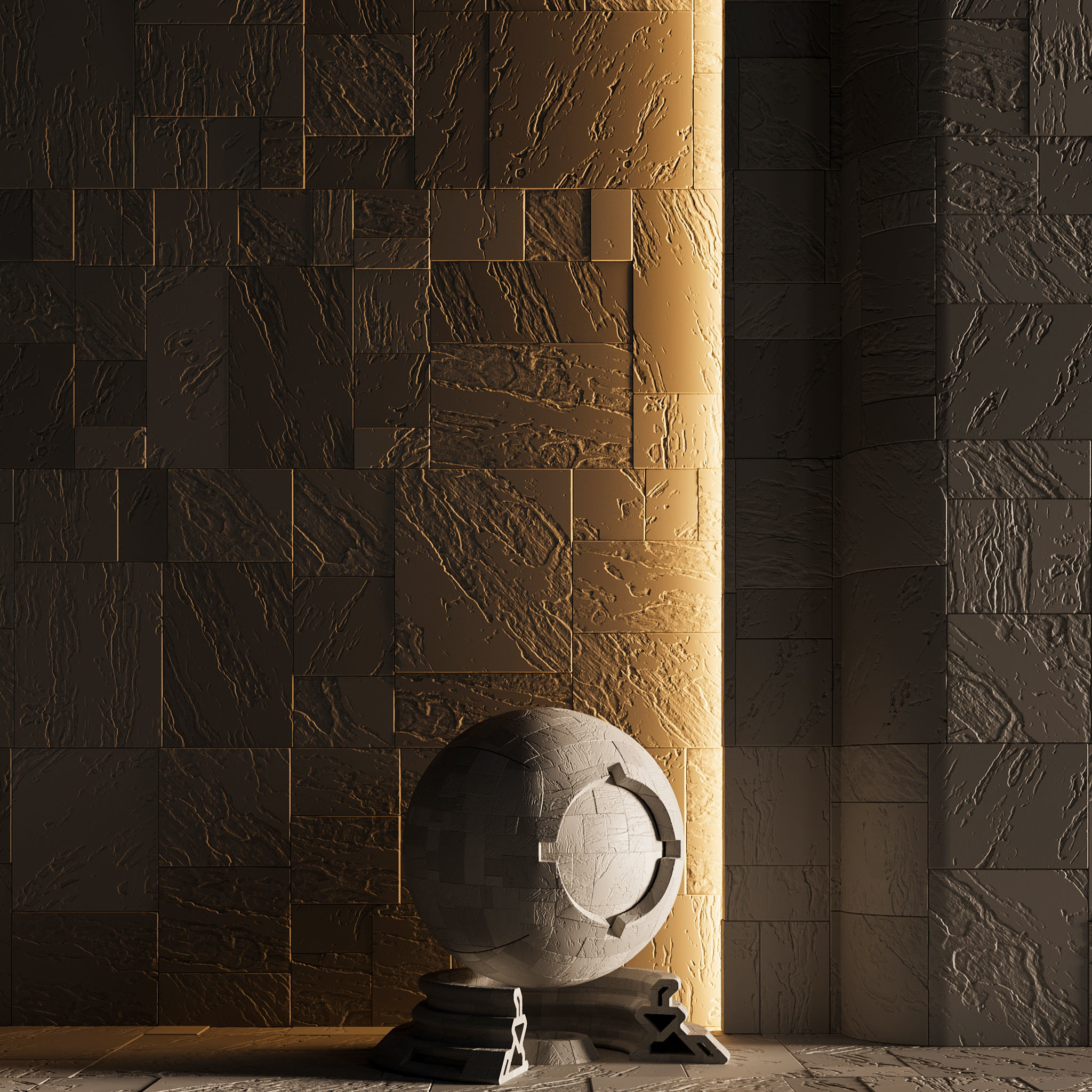 H81 Slate Stone - PBR - 4K - Seamless Low-poly 3D model_2
