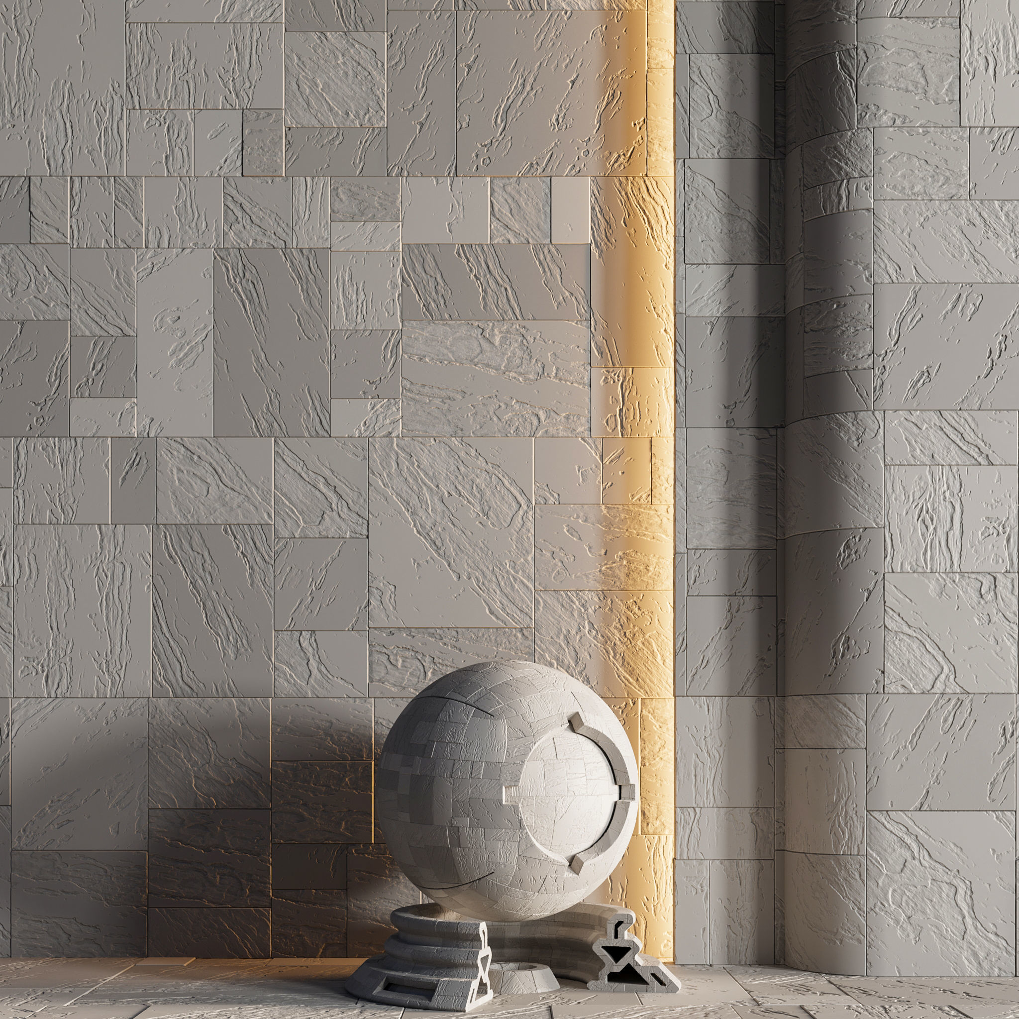 H81 Slate Stone - PBR - 4K - Seamless Low-poly 3D model_1