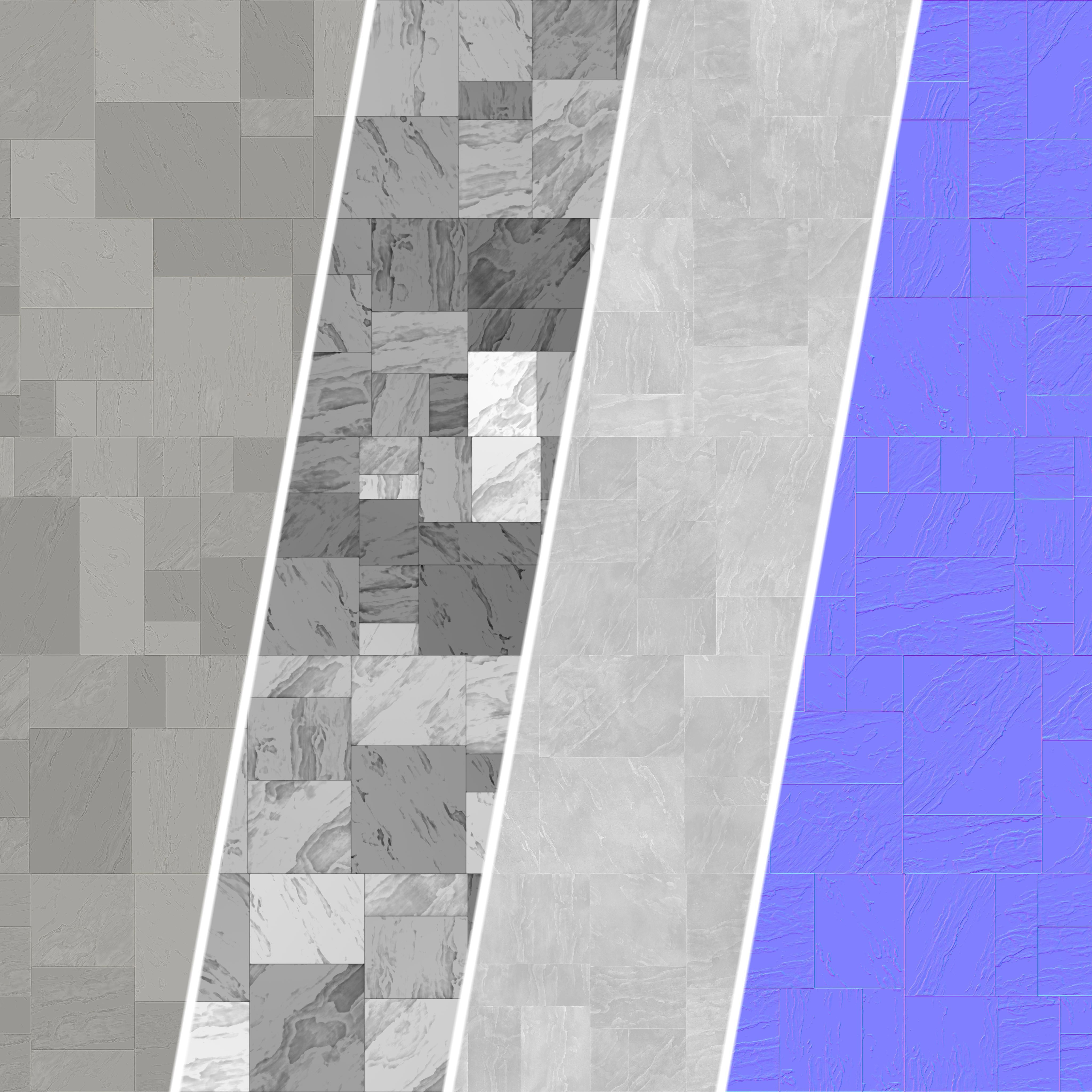 H81 Slate Stone - PBR - 4K - Seamless Low-poly 3D model_8