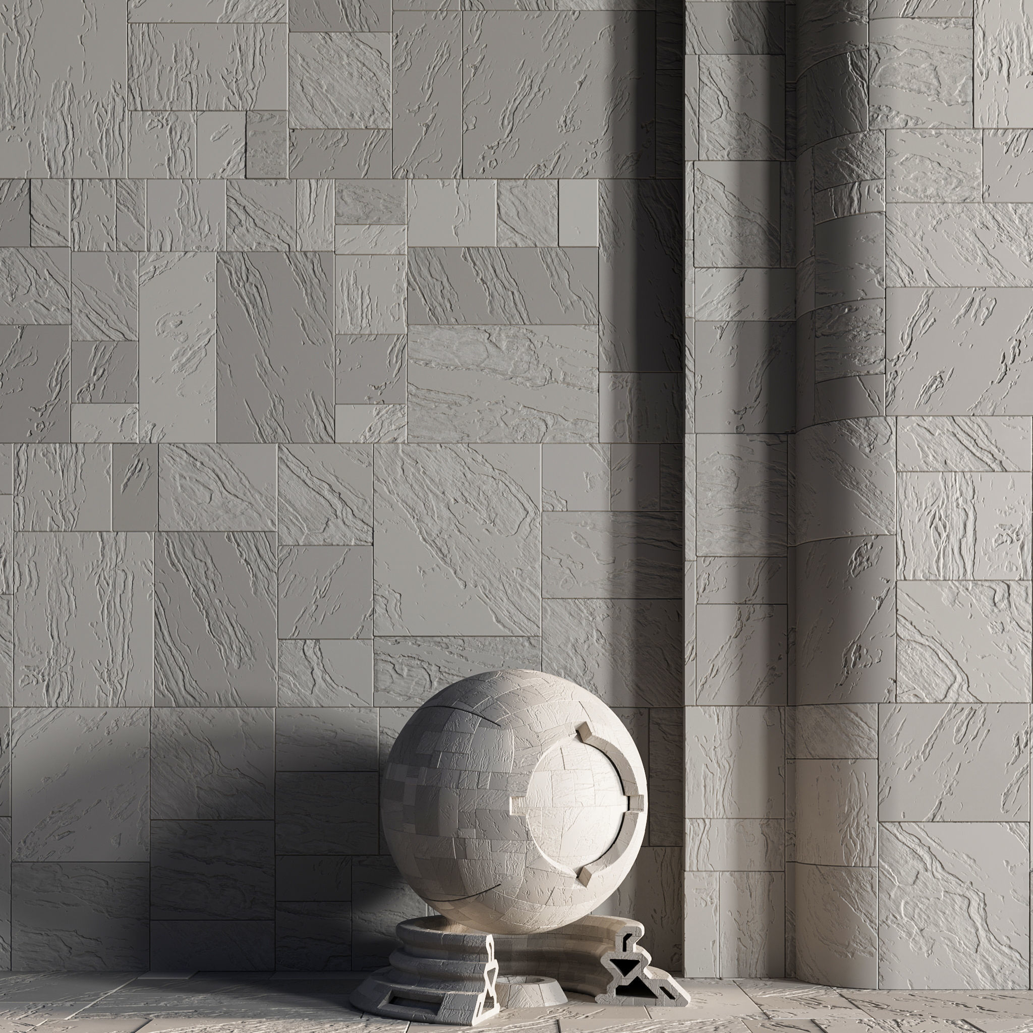 H81 Slate Stone - PBR - 4K - Seamless Low-poly 3D model_3