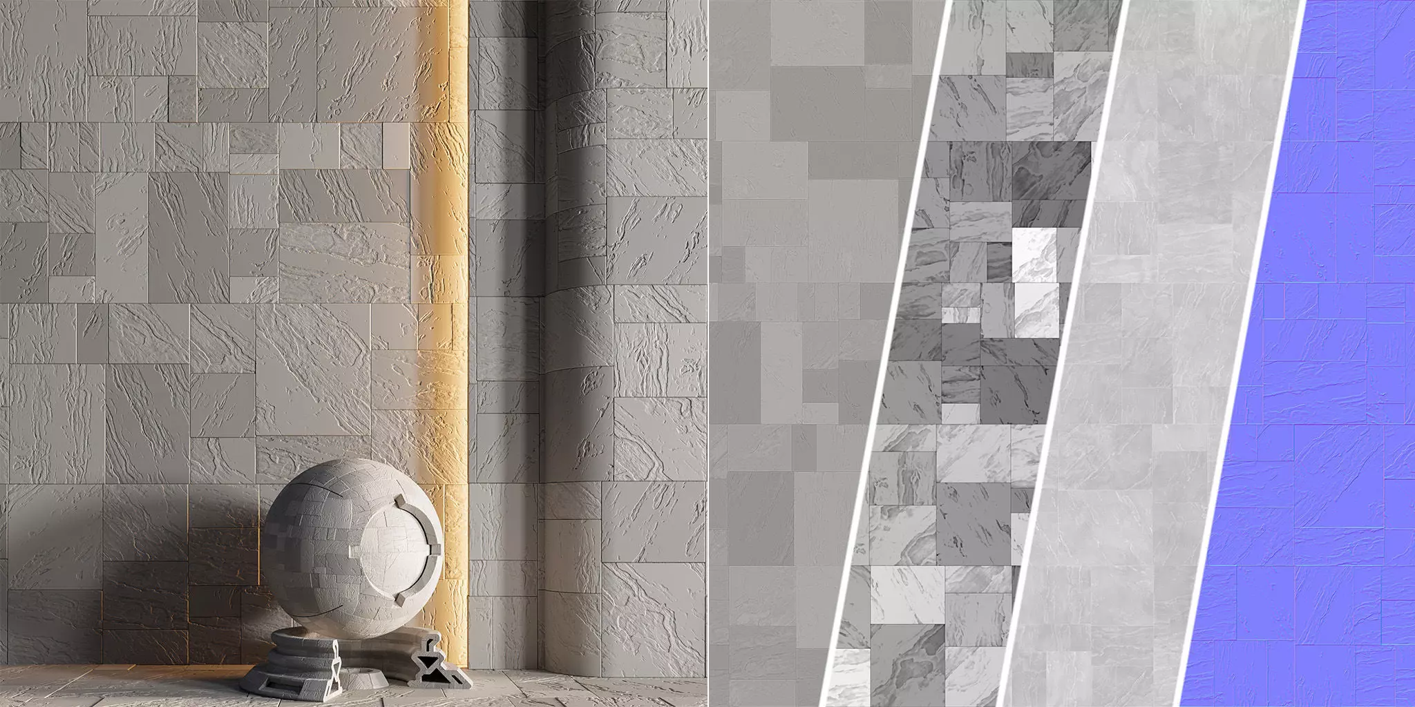 H81 Slate Stone - PBR - 4K - Seamless Low-poly 3D model_0