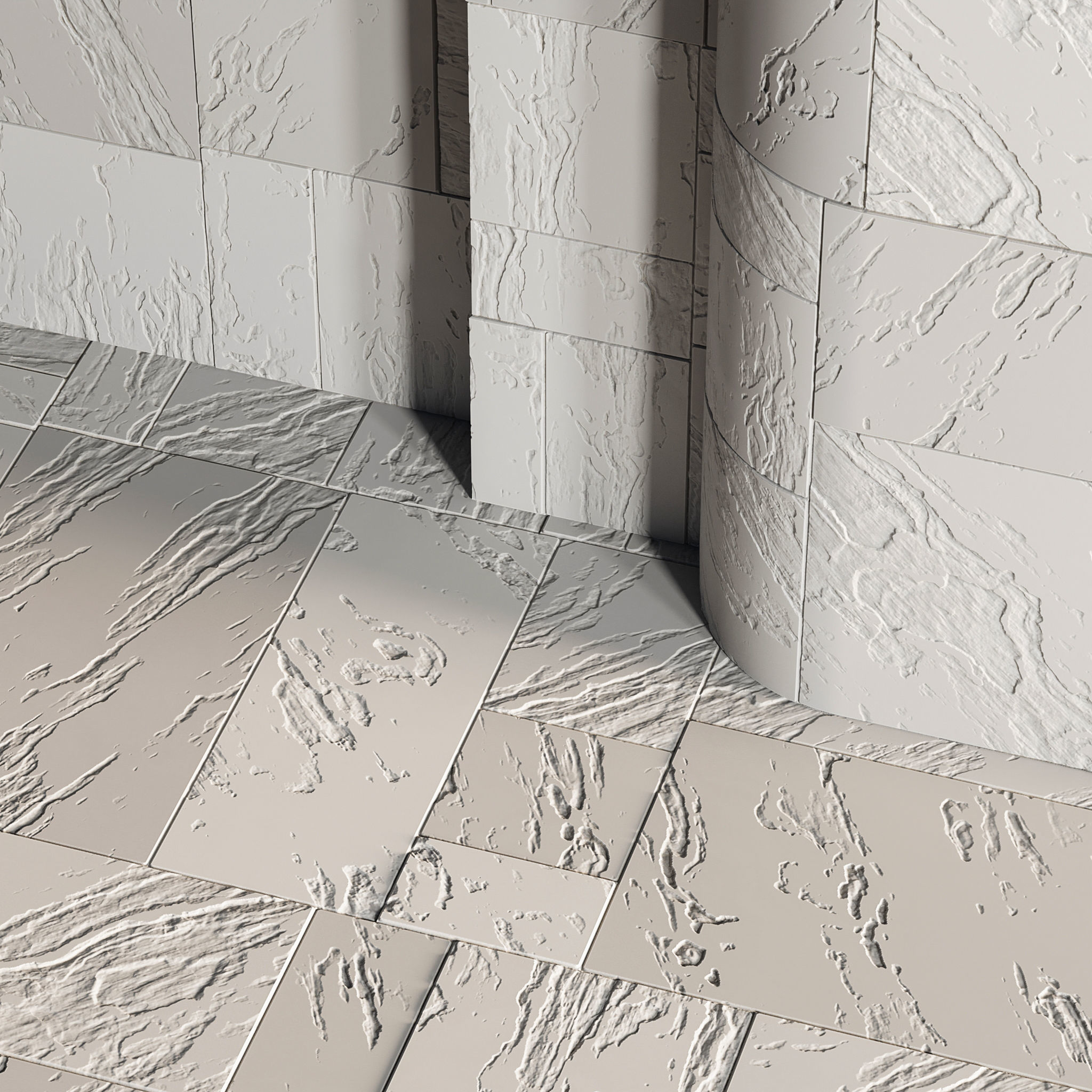 H81 Slate Stone - PBR - 4K - Seamless Low-poly 3D model_6