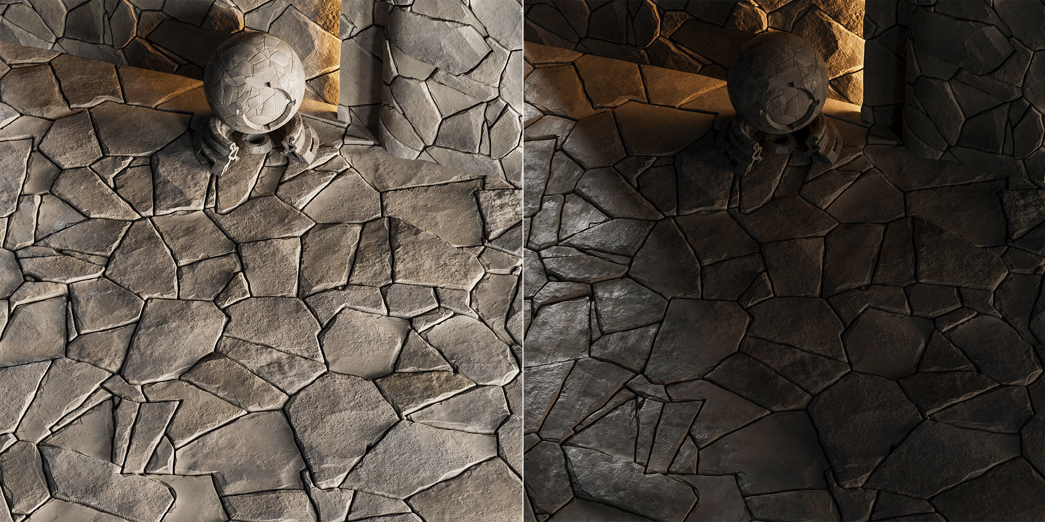 H83 Slate Stone - PBR - 4K - Seamless Low-poly 3D model_8