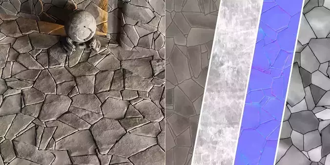 H83 Slate Stone - PBR - 4K - Seamless