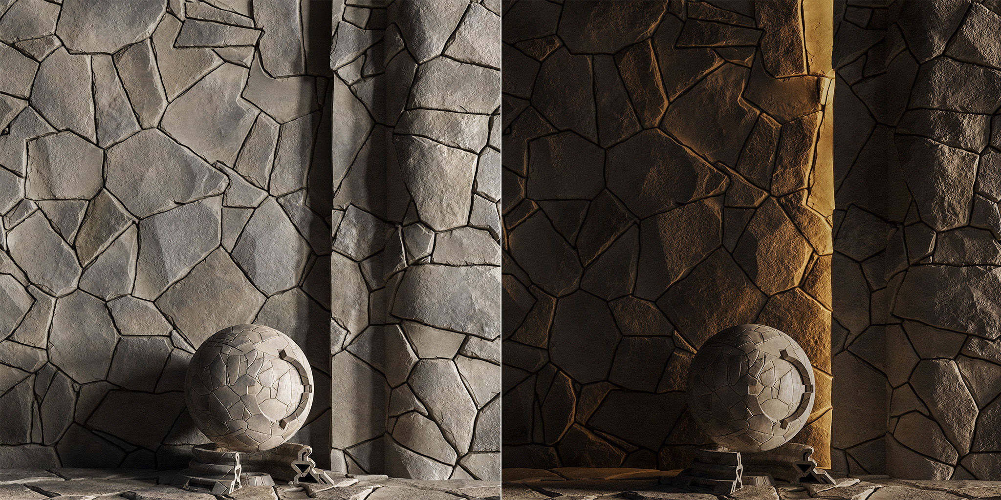 H83 Slate Stone - PBR - 4K - Seamless Low-poly 3D model_9