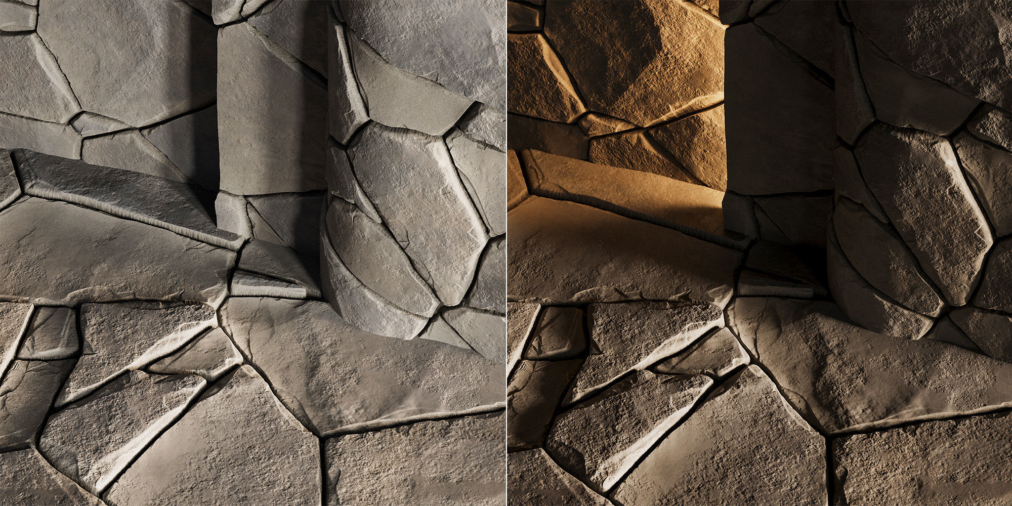 H83 Slate Stone - PBR - 4K - Seamless Low-poly 3D model_10