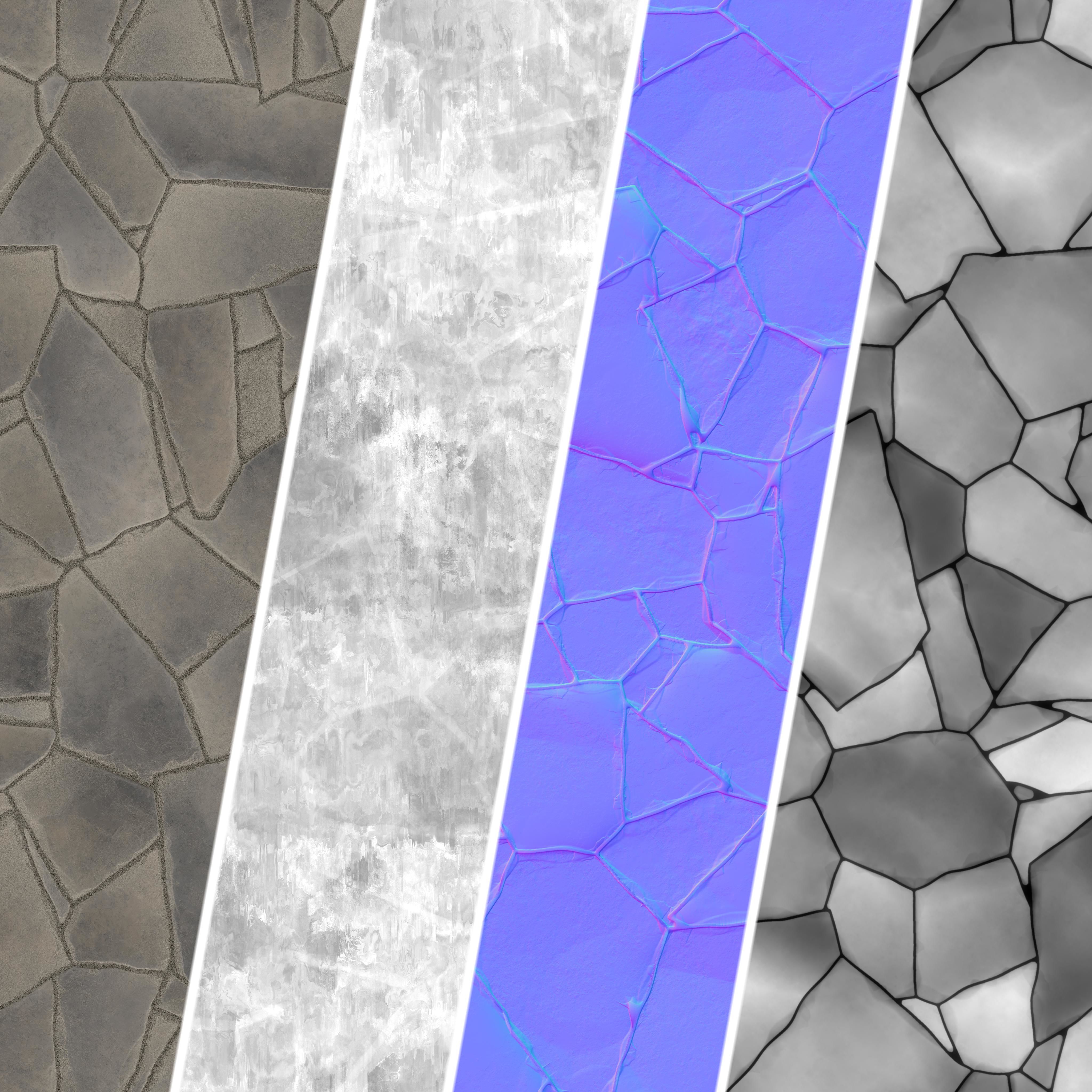 H83 Slate Stone - PBR - 4K - Seamless Low-poly 3D model_7