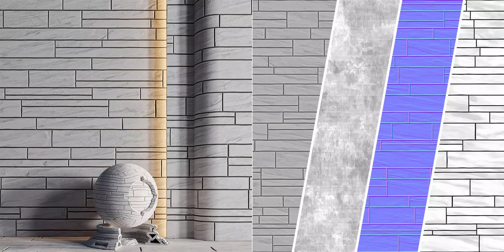 H84 Slate Stone - PBR - 4K - Seamless Low-poly 3D model