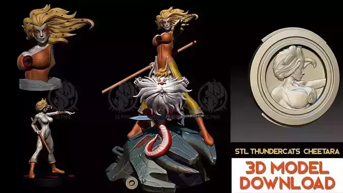 Cheetara from Thundercats STL files 3D printing collectibles 3D print model