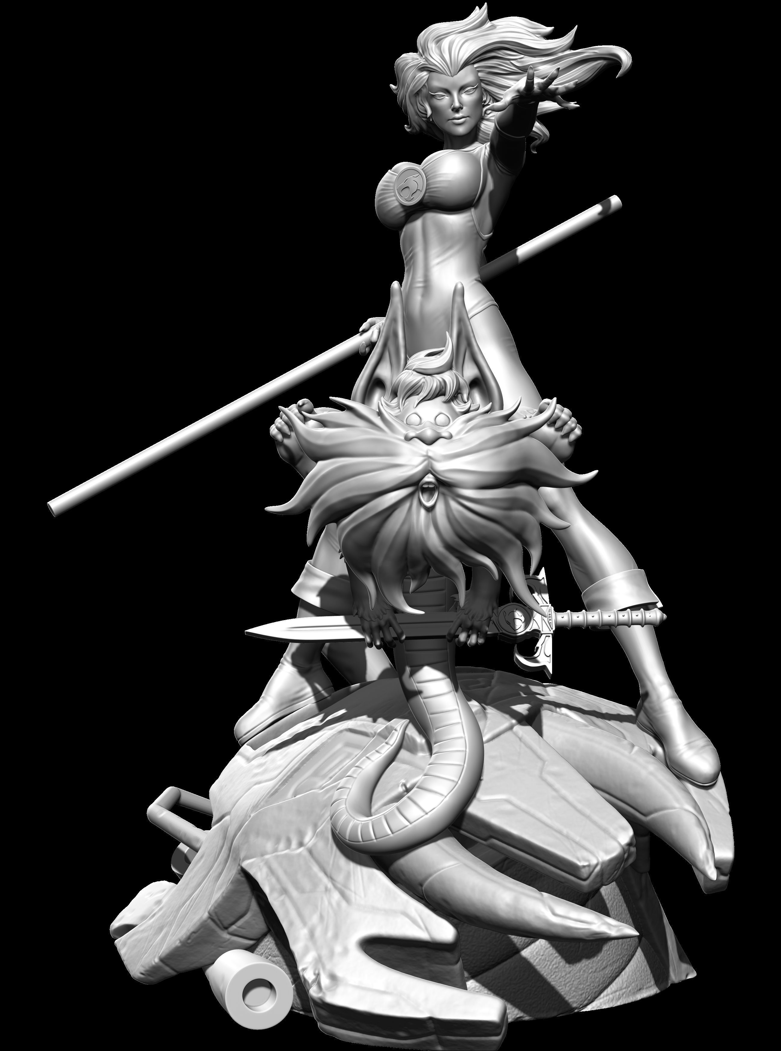 Cheetara from Thundercats STL files 3D printing collectibles 3D print model_11