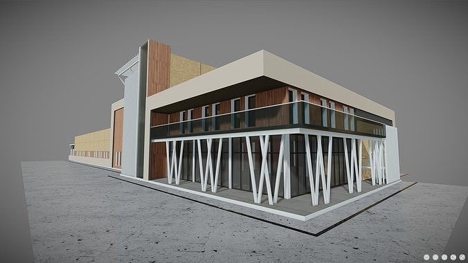 P0018 Industrial Building Winery Low-poly 3D model